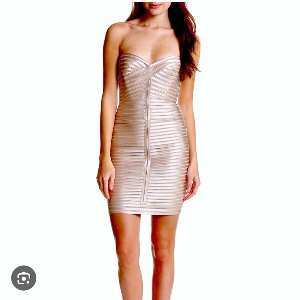 BCBGMAXAZRIA Lillie Dress In Champagne Size 2 🥂✨